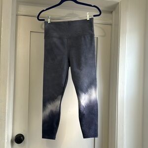 Athleta Blue and White Leggings with Gradient Design